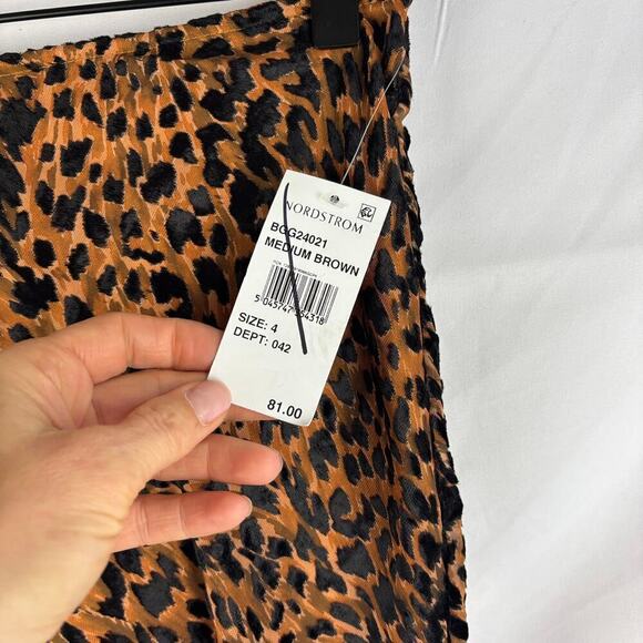 NWT Nasty Gal Leopard Lined Sheer Skirt Size 4 boho, funky, punk, minimalist - Picture 2 of 8